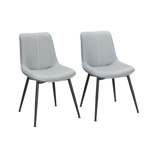 2 x faux leather dining chairs