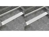 Linear Shower Drain 2 pcs Wave 830x140 mm Stainless Steel