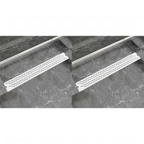 Linear Shower Drain 2 pcs Wave 830x140 mm Stainless Steel