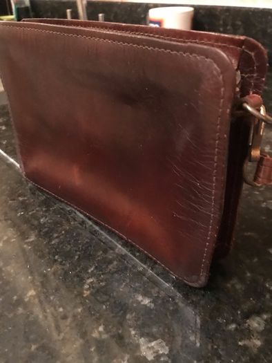 Leather Wrist Clutch Bag