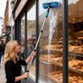 Window Cleaning Equipment with Extension Pole 70in 180 Rotatable Squeegee & Microfiber Scrubber,176cm Professional Window Cleaning Kit for High Windows, Shower Glass, Car and Mirror Image 3