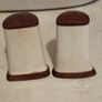 Vintage Carved Bone and Wood Salt and Pepper Shakers African Style Image 3