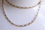 Vintage Solid 9Ct Yellow Gold 375 Figaro Necklace Chain ,  length 16" - 3,7g