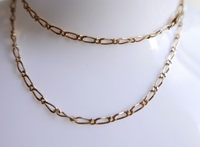 Vintage Solid 9Ct Yellow Gold 375 Figaro Necklace Chain ,  length 16" - 3,7g
