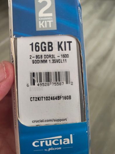 Brand new Crucial 16GB RAM KIT