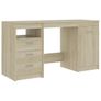 Desk Sonoma Oak 140x50x76 cm Engineered Wood Image 3