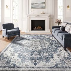 Vintage Dove Grey Washable Rug 200 x 290 cm