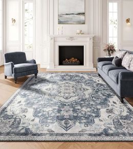 Vintage Dove Grey Washable Rug 200 x 290 cm