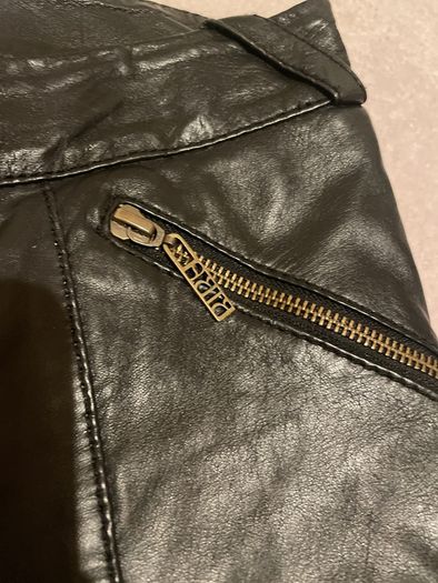 Ladies black real leather trousers Size 12