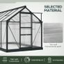 6 x 10ft Polycarbonate Greenhouse, Large Walk-In Green House with Slide Door and Window, Garden Plants Grow House with Aluminium Frame and Foundation, Grey Image 4