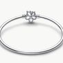 Pandora Pave Bezel Flower Bangle Silver Size 20cm Brand New Image 5