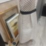 Beautiful Flattering Dress by Irish Designer Fee G, Soft Pink and Black Stripped Dress - Size 16 Image 9