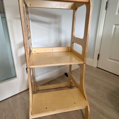 Kitchen helper with convertible table/chair