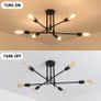 Modern Light Fixture Sputnik Chandeliers 6 Light E27 Mid Century Ceiling Light Fixture Industrial Semi Flush Mount Pendant Light for Office Living Room Bedroom Dining Kitchen (FREE POSTAGE) Image 5