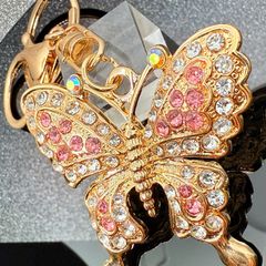 Keychain with White, Pink & Multi Colour Austrian Crystal