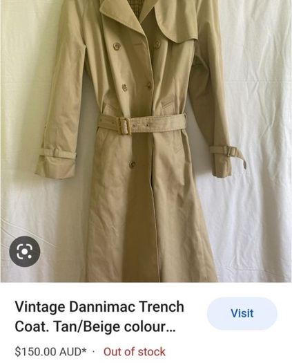 Vintage 1970's Dannimac trench coat Sz Fit 12 UK - See similar BURBERRY trench for 850 euro on Pre-Loved website