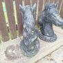 Stone horses heads x2 Image 3