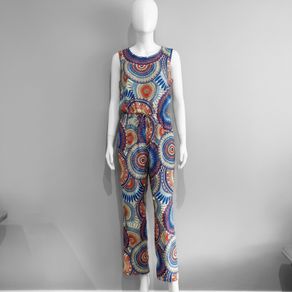 New Mandala Print Sleeveless Jumpsuit