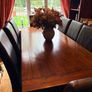 Stunning Solid Mahogany Dining Table & 8 Leather Chairs Image 5
