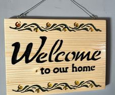 Handmade "Welcome to Our Home"Wooden Sign