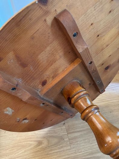 Solid Pine Round Occasional Table / Tripod Pedestal Side Table