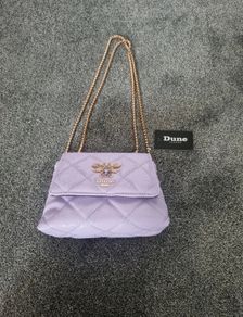 light purple Dune handbag with golden straps