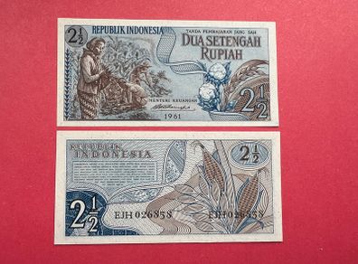 Indonesia  2 1/2   Rupiah 1961  ( uncirculated )