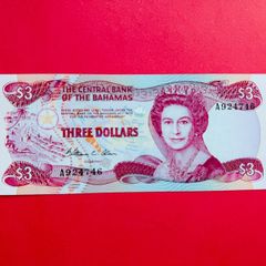 Bahamas  3  Dollars . Pick  44a  Uncirculated