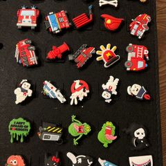 Croc charms fire brigade, pirates, Ghost Busters, jaws etc
