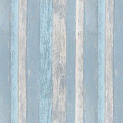 Shabby Chic Blue Wooden Effect Wallpaper (FREE POSTAGE)