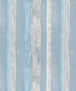 Shabby Chic Blue Wooden Effect Wallpaper (FREE POSTAGE)