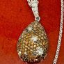 Diamond Orange Red Diamond & White Natural Diamond Pendant with Chain Image 2