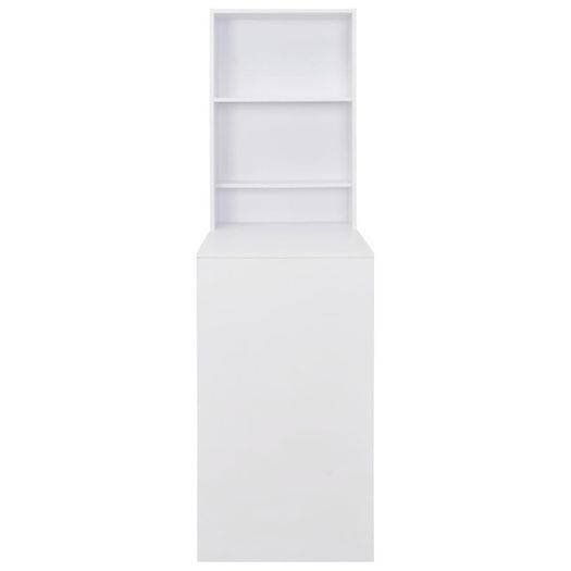 Bar Table with Cabinet White 115x59x200 cm