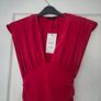 Zara short dress with shoulder pads Red Image 4