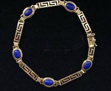 14ct Gold Lapis Lazuli Bracelet