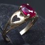 Vintage 14ct Gold Red Stone Ring Size 55 Dublin Hallmarked Image 3