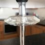 Chrome and glass lamp black shade and screw in bulb included ,, Image 3