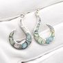 Vintage Sterling Silver Abalone Earrings Image 6