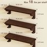 Set of 3, 43cm Wall Mounted Rustic Wood Floating Shelves for Small Spaces, Multi-Functional Storage & Organiser for Bedroom, Nursery, Living Room,Office(Walnut) Image 3