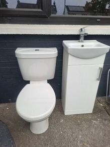 vanity unit and toilet