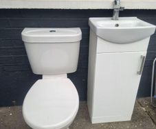 vanity unit and toilet