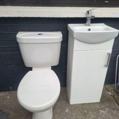 vanity unit and toilet