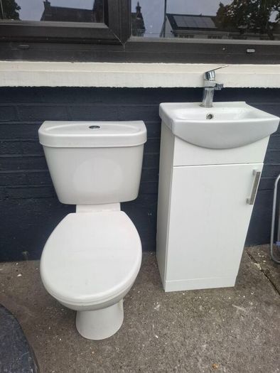 vanity unit and toilet