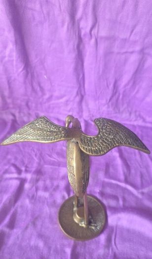 Vintage brass crane ornament