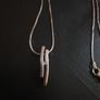 sterling silver wavy pendant on snake chain Image 2