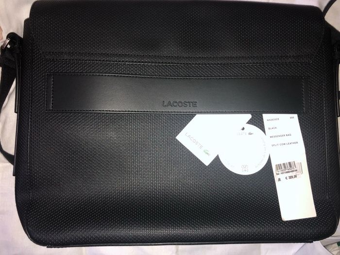 Lacoste leather shoulder messenger laptop Cross Body Travel Work Bag brand new with tag