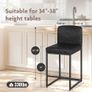 24 Bar Stools Set of 2 Breakfast Chair Pu Leather Kitchen Stools with Backs Bar Stool with Footrest for Kitchen Counter Sturdy Metal Steel Frame, Black Image 2