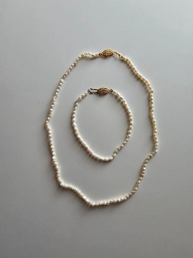 Vintage Rice Freshwater Pearl Jewellery Set