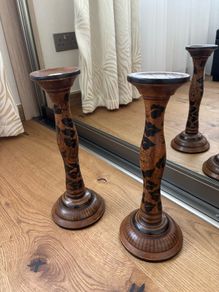 Tall Wooden Candle Holders