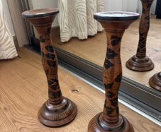 Tall Wooden Candle Holders
